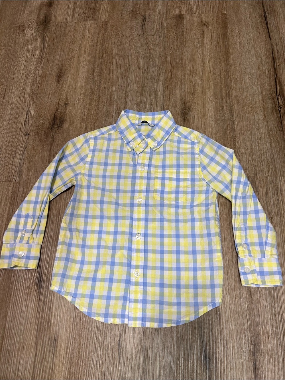 Janie and Jack Kids Yellow & Light Blue Plaid Button-Down Shirt